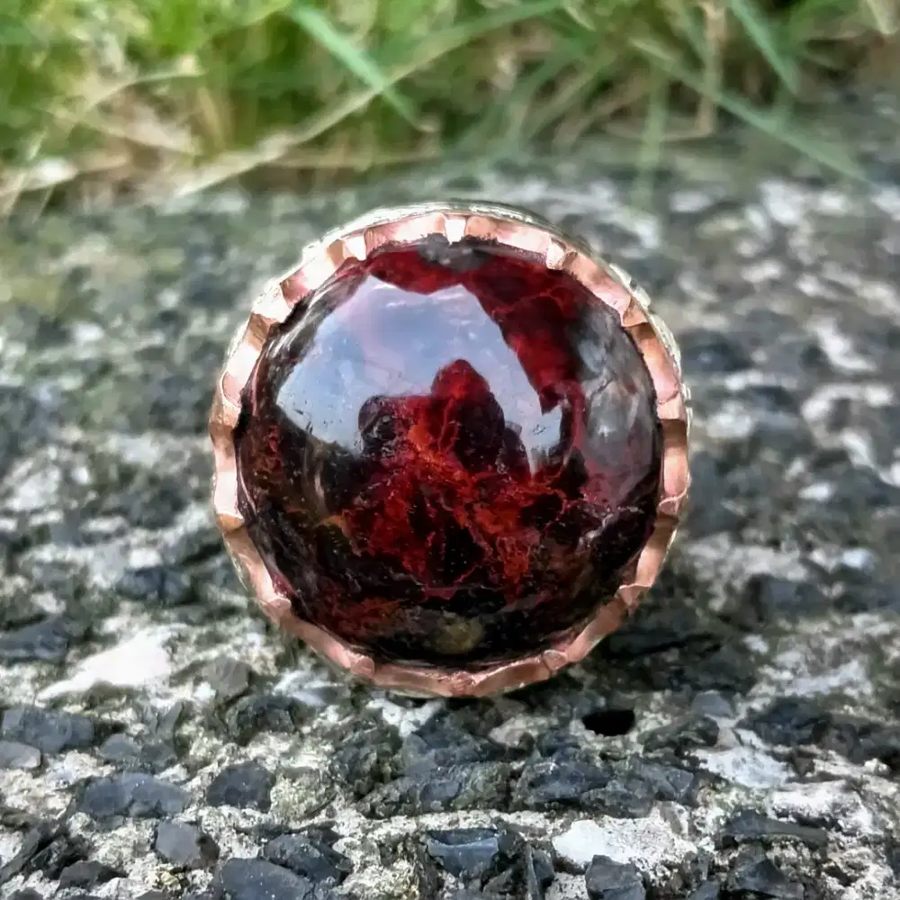 Cincin red devil agate 24x24