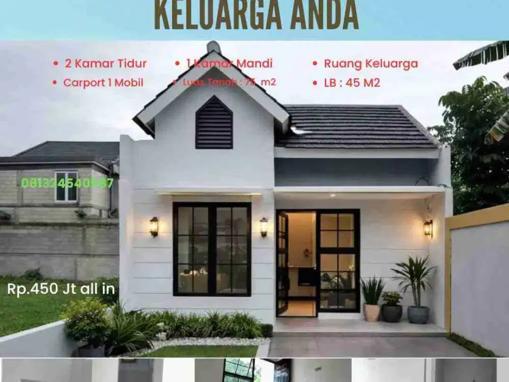 Rumah 1 lantai, siap huni, termurah di Jatiasih , tanah luas,free biaya biaya