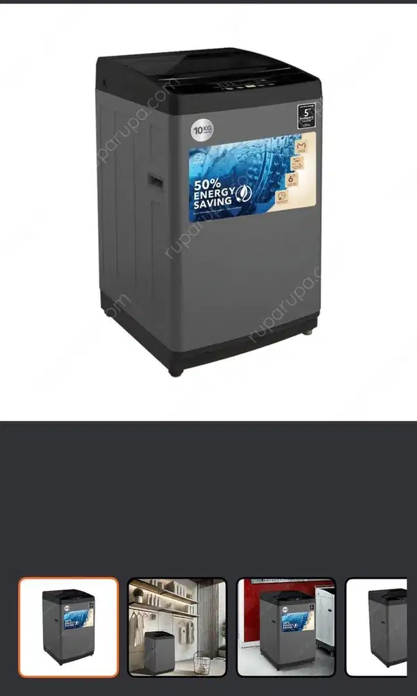 mesin cuci kels 10 kg top loading abu- abu