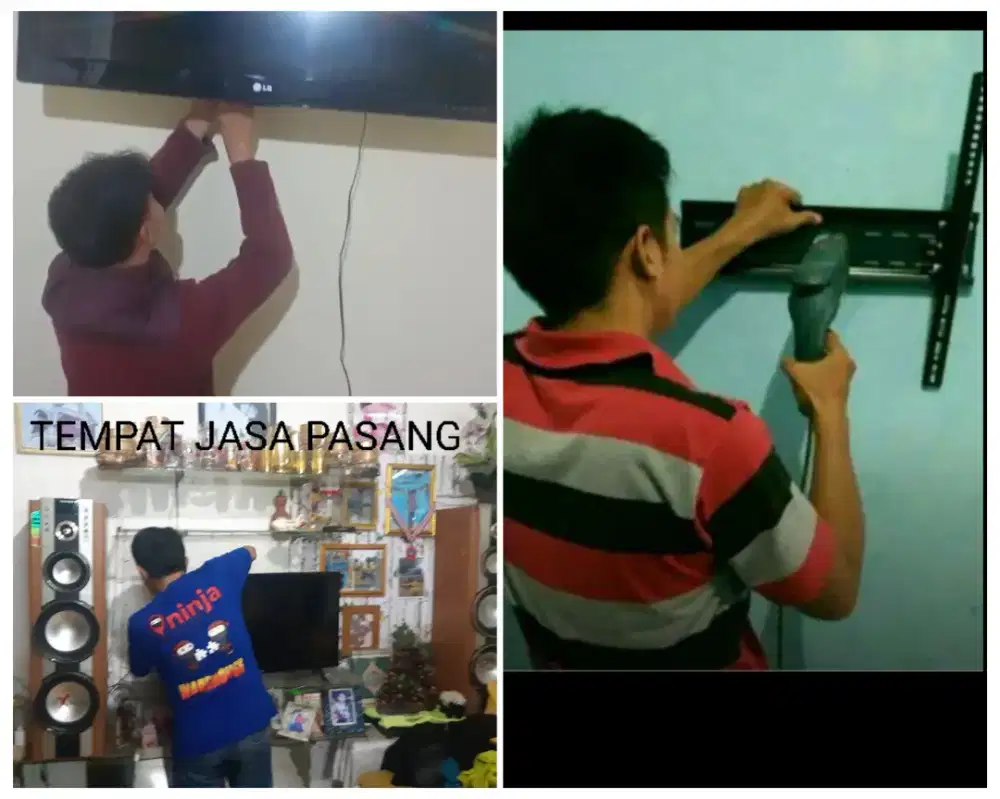 Pasangkan bracket dan Braket +pasang terimarapih breket briket led tv