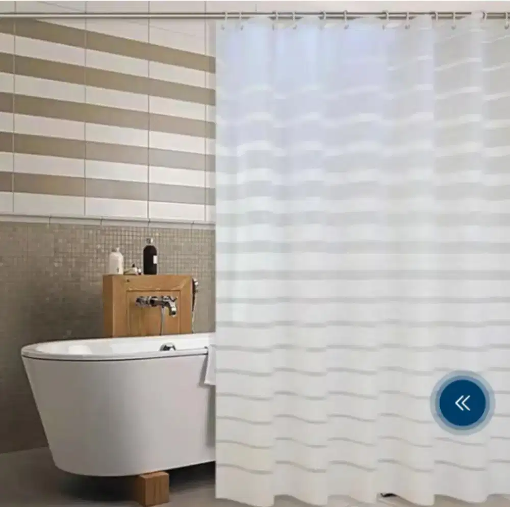 Dijual murah 1 set tiang horden curtain kamar mandi + include tirai