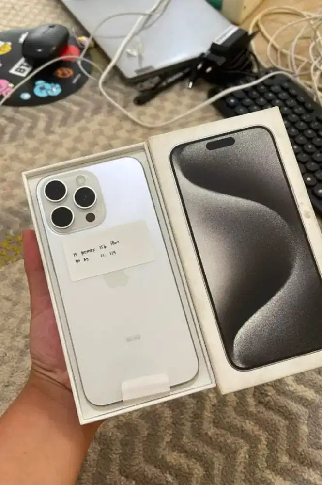 Iphone 15Promax 256gb titanium Putih IBOx fulset ori
