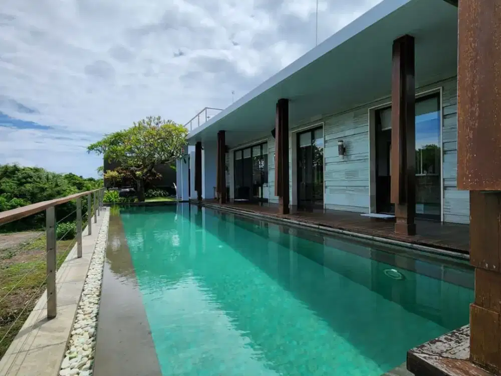 Dijual: Vila 4 Kamar Tidur dengan Pemandangan Laut Tanpa Terhalang & Rooftop — Pandawa, Kuta Selatan, Bali