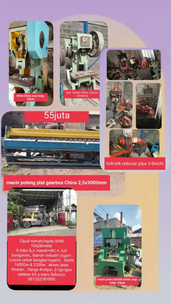 Mesin potong plat kondisi prima