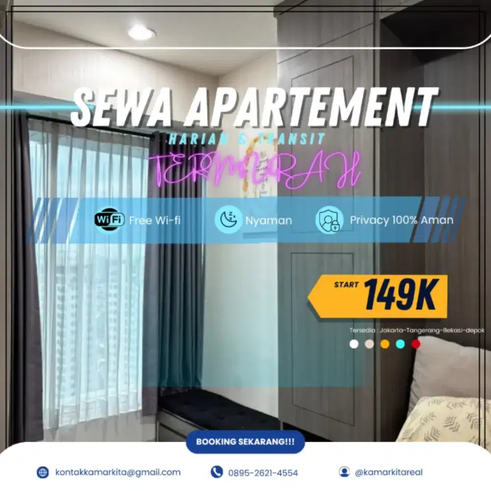 Sewa apartemen Harian/Transit GREEN PRAMUKA Jakarta Pusat Termurah
