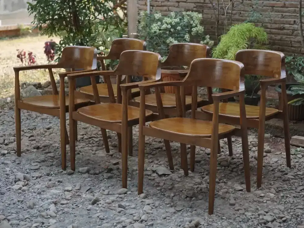 Kursi Cafe Japandi Aesthetic | Kursi Makan Minimalis Modern Kayu Jati