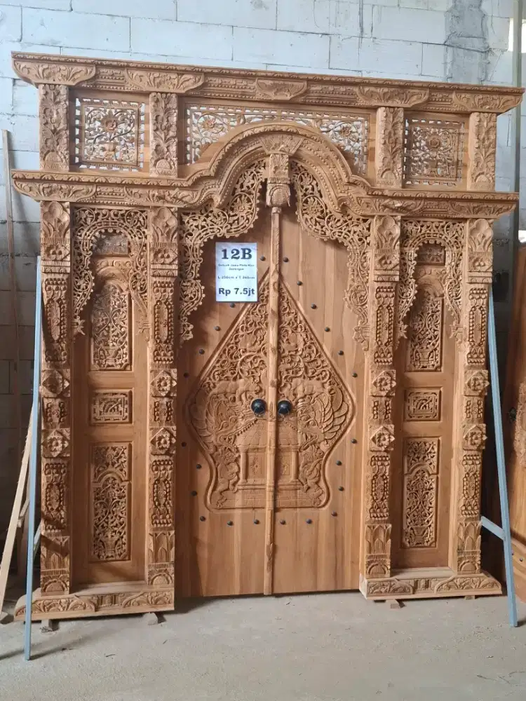 gebyok kayu jati pintu kler 200x250