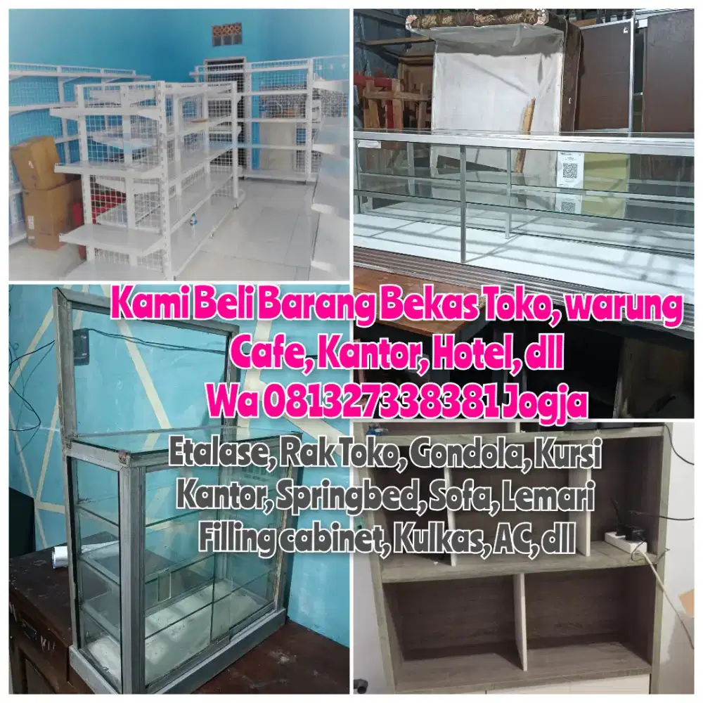 Terima Lagi barang Bekas Usaha Etalase toko, rak toko, meja dan Kursi