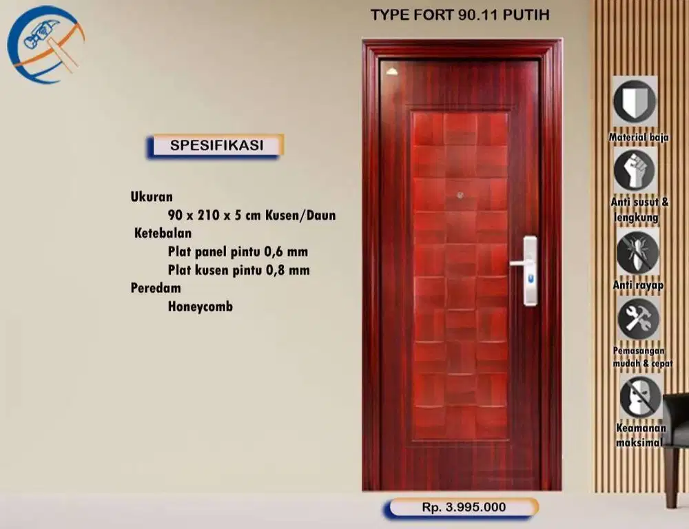 Jual Pintu baja desain mewah kualitas premium kota Padang