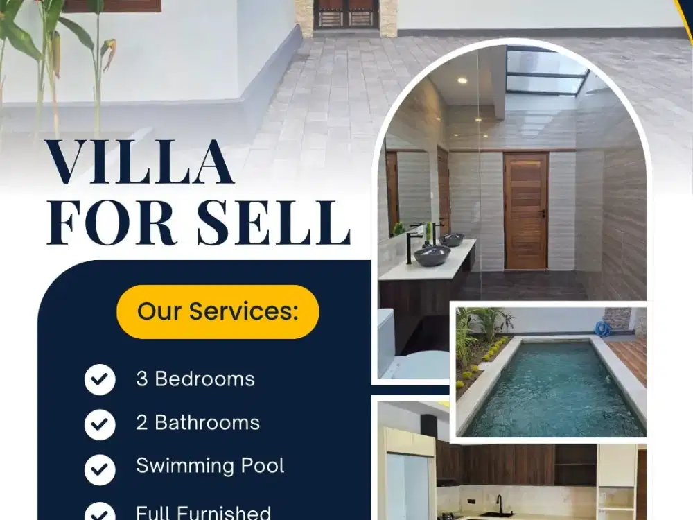 FOR SALE BEAUTIFUL VILLA WITH LARGE A SWIMMING POOL AT DENPASAR SELATAN