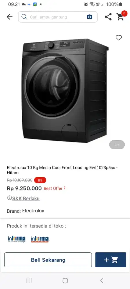 PROMO KREDIT ELECTROLUX 10 KG MESIN CUCI FRONT LOADING
