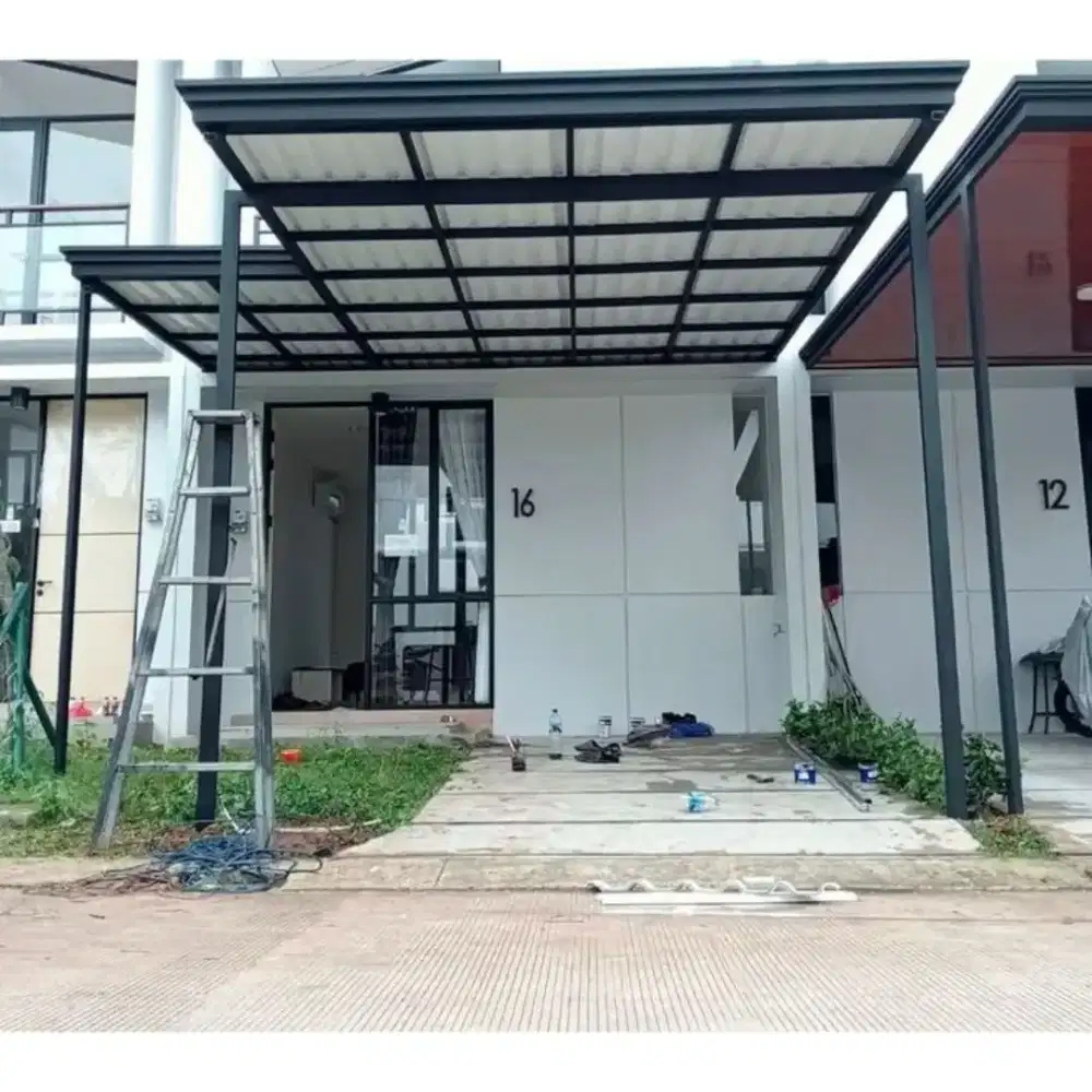 009 kanopi atap upvc alderon singgle layer