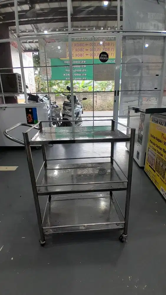 Trolley 3 susun stainless/ Rak stainless 3 susun