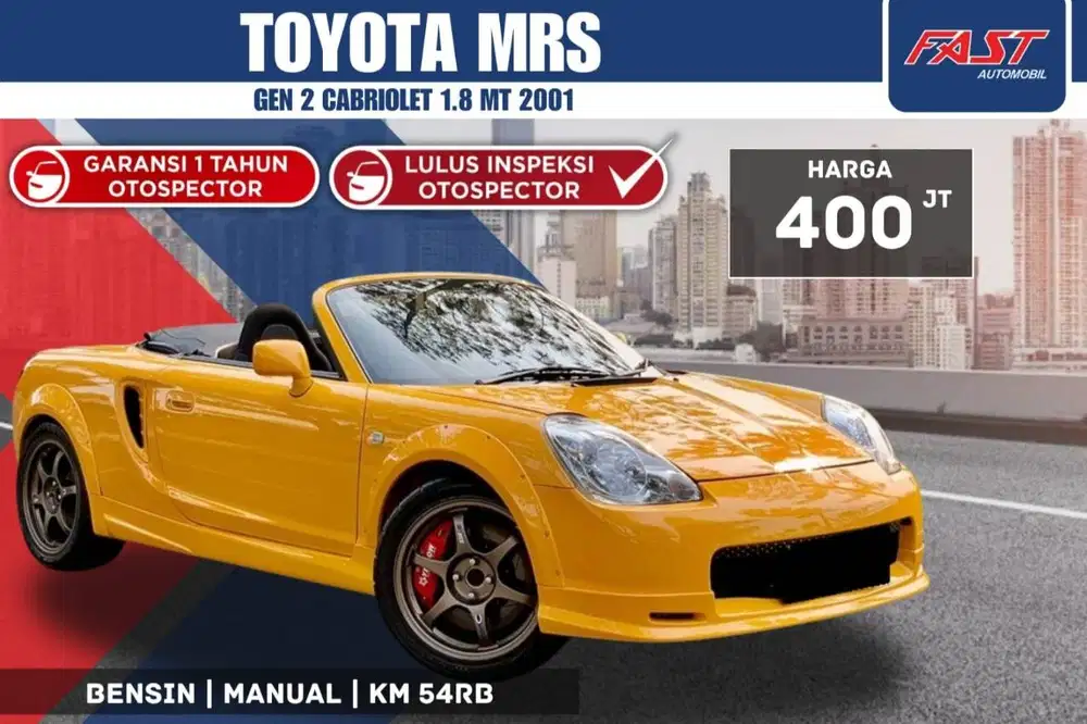 TOYOTA MRS 2001 ( MR2 GEN 2 ) CABRIOLET FULL MODS KM.54RB PAJAK PNJNG