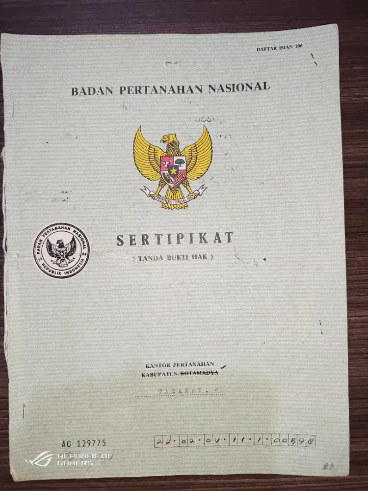 Tanah Sawah ITR Kuning