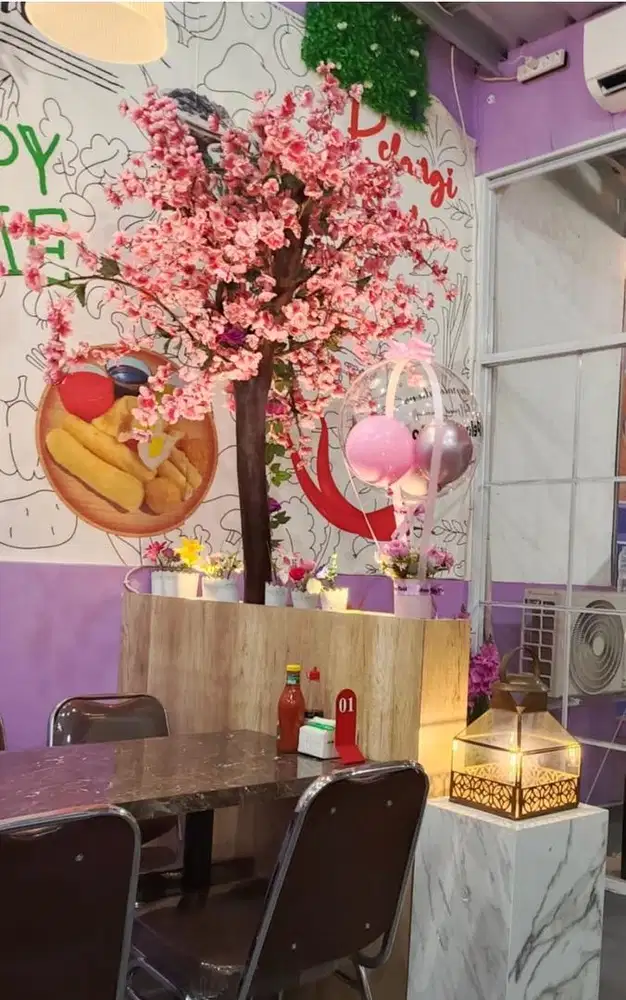 Pajangan set bunga sakura / Perlengkapan decor restoran atau rumah