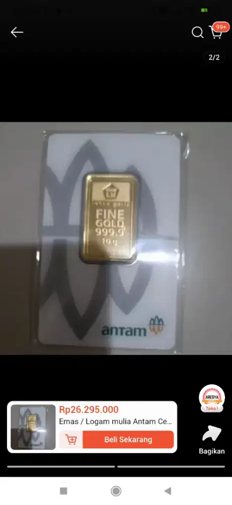 Logam. Mulia antam certieye  asli