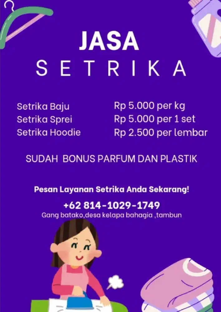 Jasa setrika rumahan