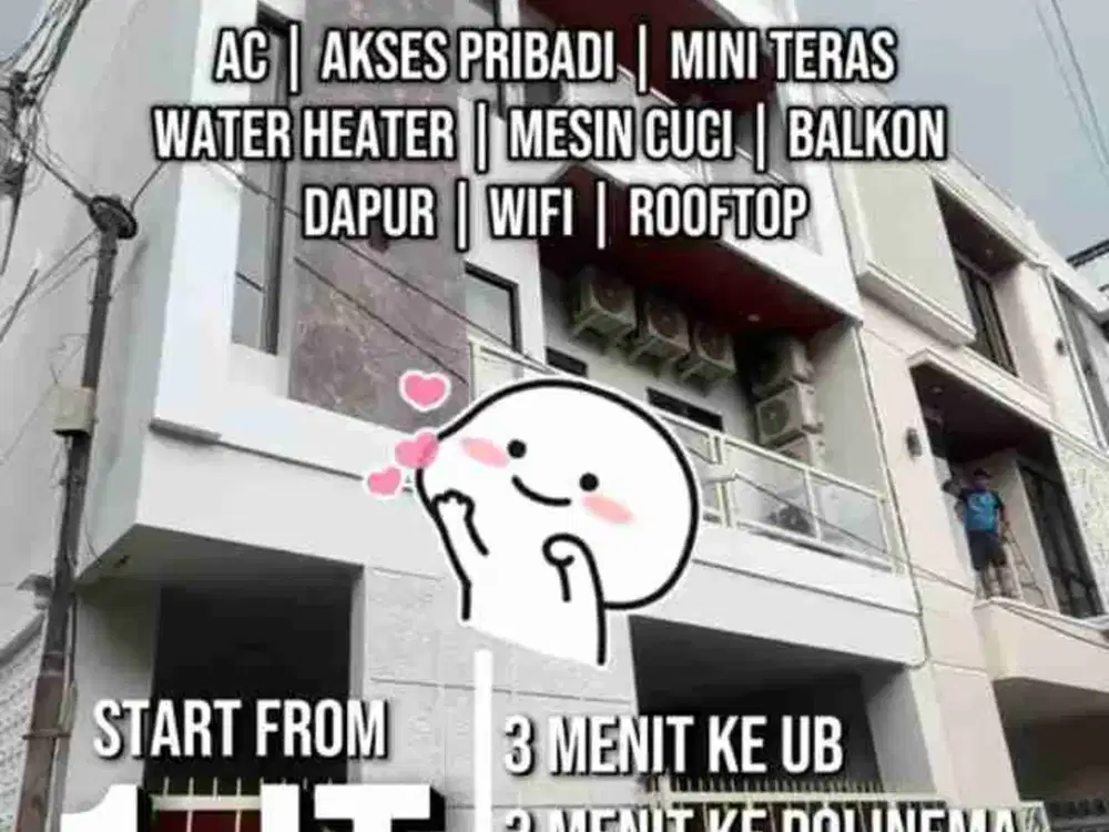 DIJUAL RUMAH KOS EKSKLUSIF SIAP HUNI FULL PERABOT AREA SUHAT KOTA MALANG, 5 MENIT DARI KAMPUS BRAWIJAYA POLINEMA.