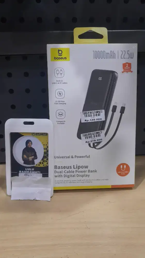 BASEUS LIPOW DUAL CABLE PB 10000MAH 22.5W