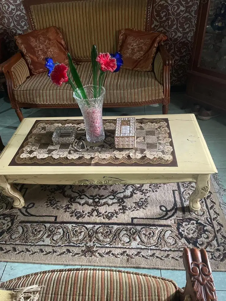 Meja batu marmer full utk R tamu