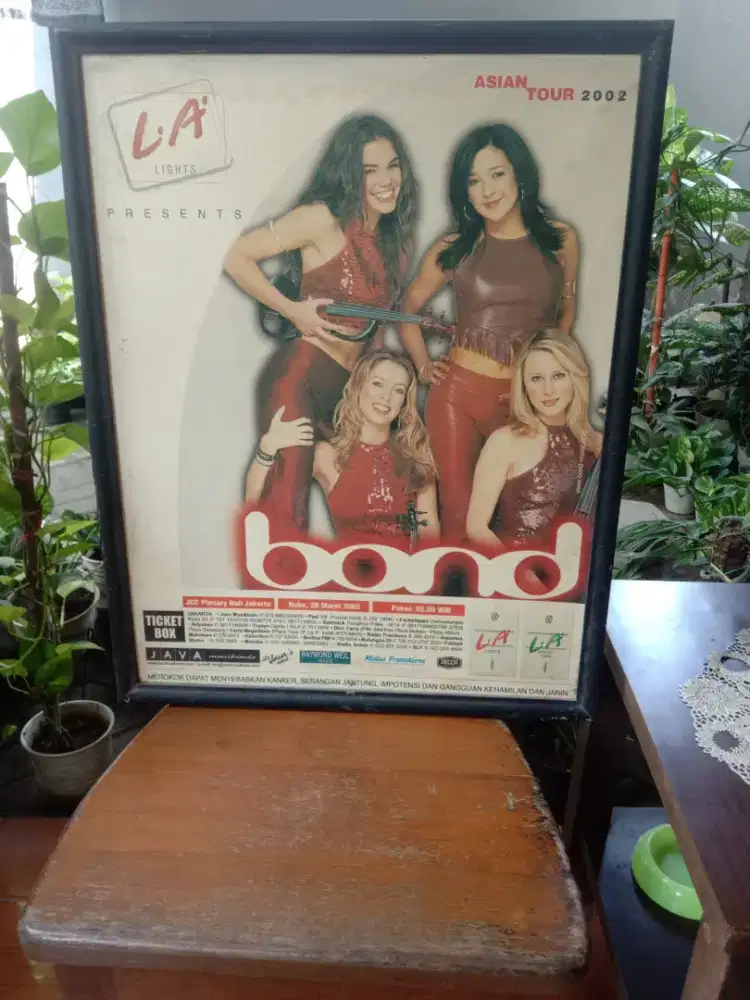 Papan Iklan Promo Tour Group Musik BOND tahun 2000-Original Vintage