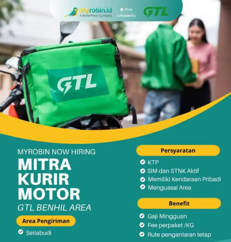 lowongan kurir GTL benhill jakarta pusat