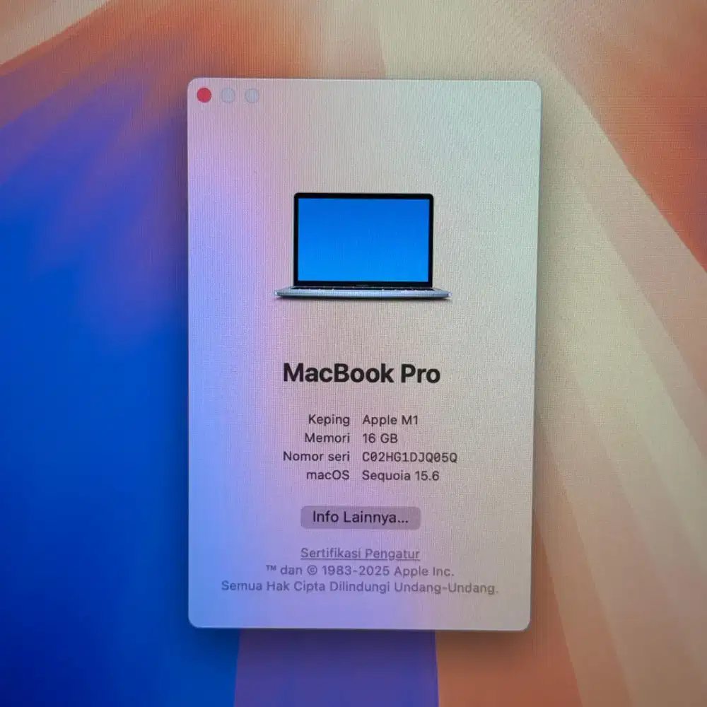 Macbook Pro M1 13 Inch Ram 16 Ssd 256  lengkap full set silver editing