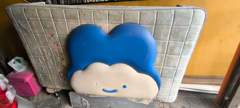 Tempat tidur anak single bed rangka kayu