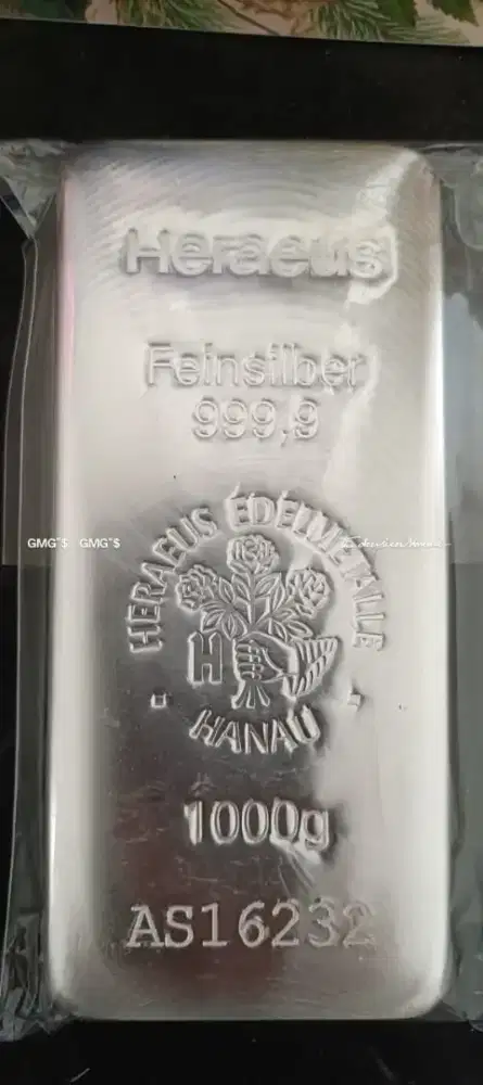 Perak Batangan : Heraeus Silver Bar (Germany) 1 kilos dll