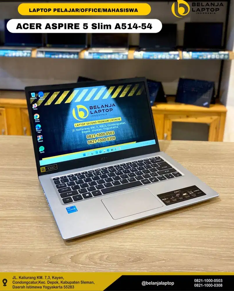 Acer Aspire 5 Slim A514-54 - 39E7/ intel i3 gen 11/8GB/ 512GB/TERMURAH