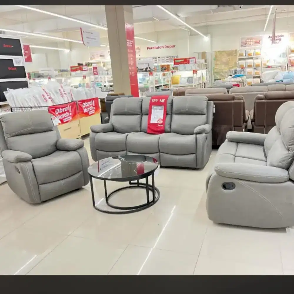 TERLARIS SOFA SET RECLINER NATHAN 3+2+1 SEATER MURAH