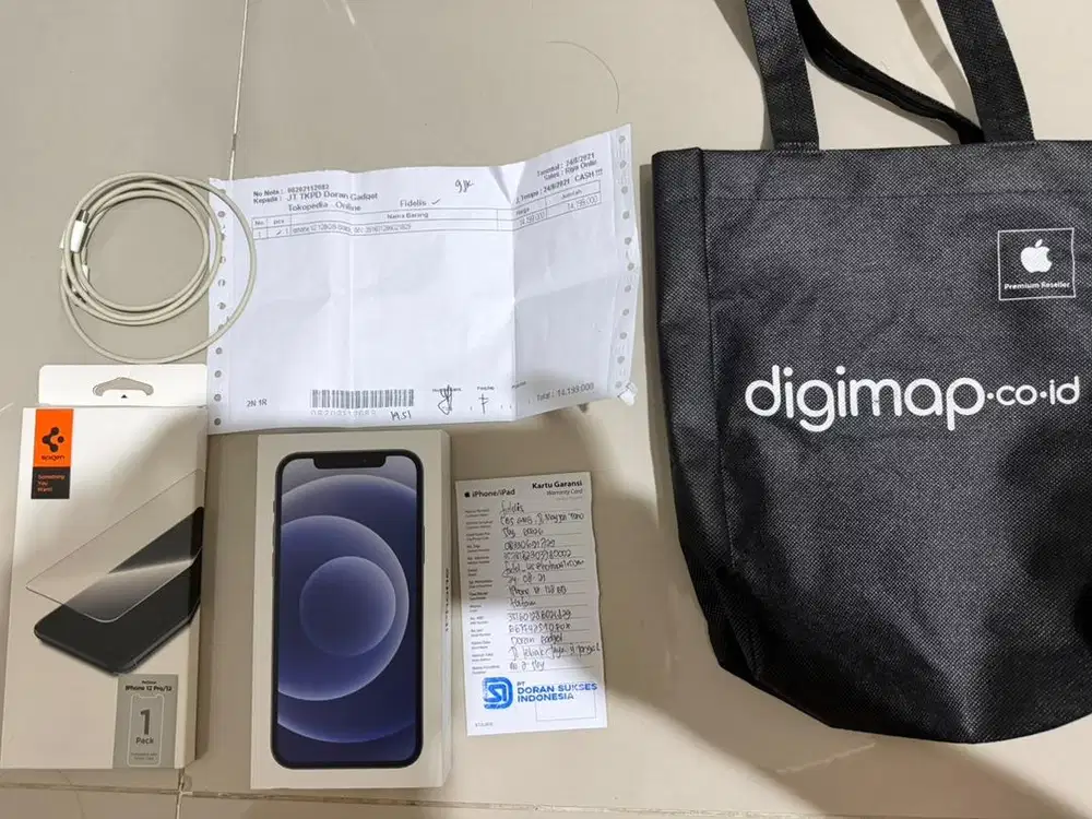 (NEGO) IPHONE 12 BLACK 128GB RESMI INDO NYACAT KUALAT