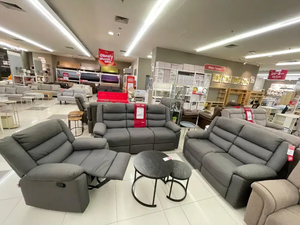 Sofa Set Lexus 1S+2S+3S Recliner Dark Grey