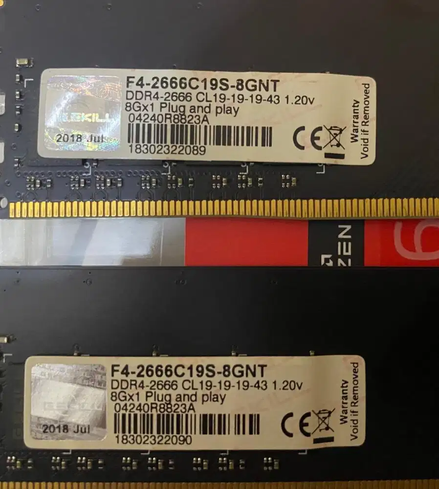 RAM DDR4 Gskil 8gbx2 Garansi