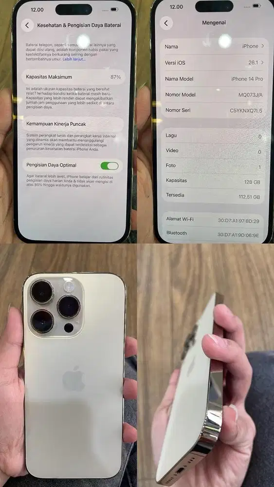 14 pro inter 128 warna gold