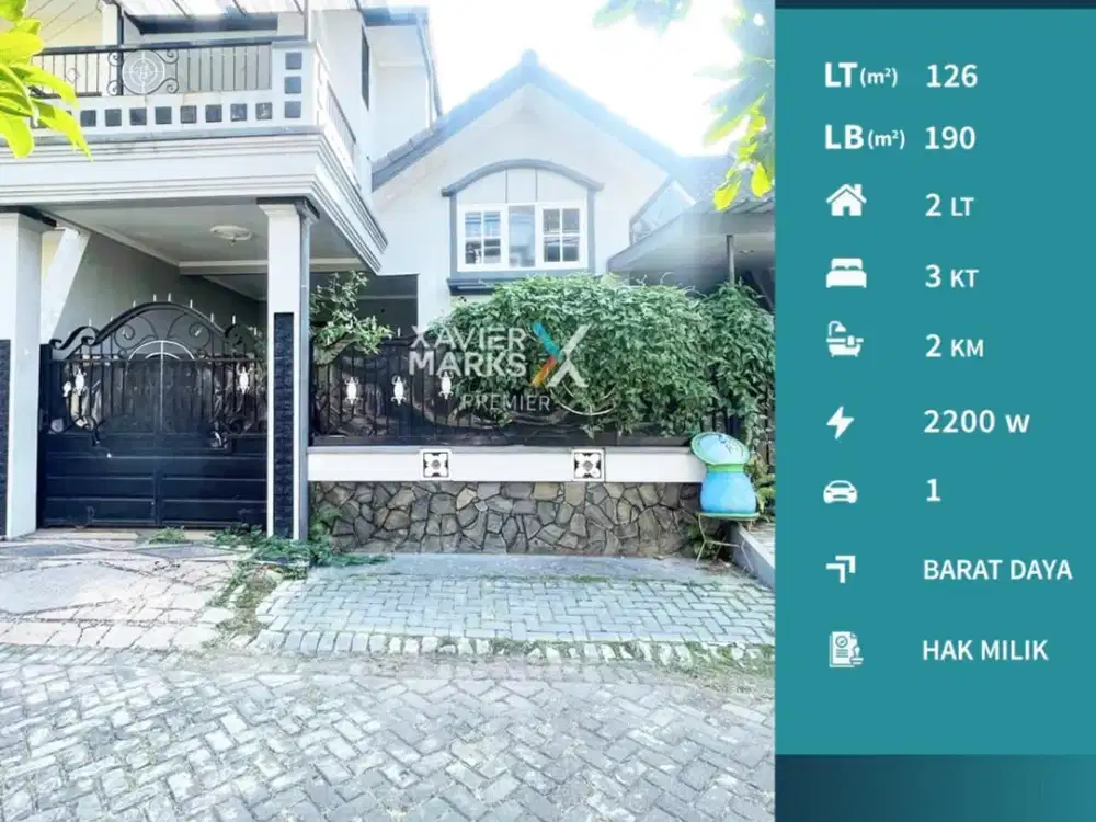 Dijual Rumah 2 Lantai Kawasan Eksklusif di Griyashanta Malang