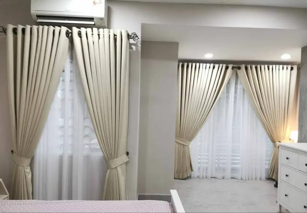 Pasang Tirai Gorden Jendela Gordyn Mewah Hordeng Terbaru Murah