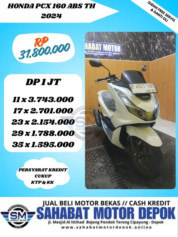 PCX 160 ABS TH 2024 CASH ATAU KREDIT BERGARANSI