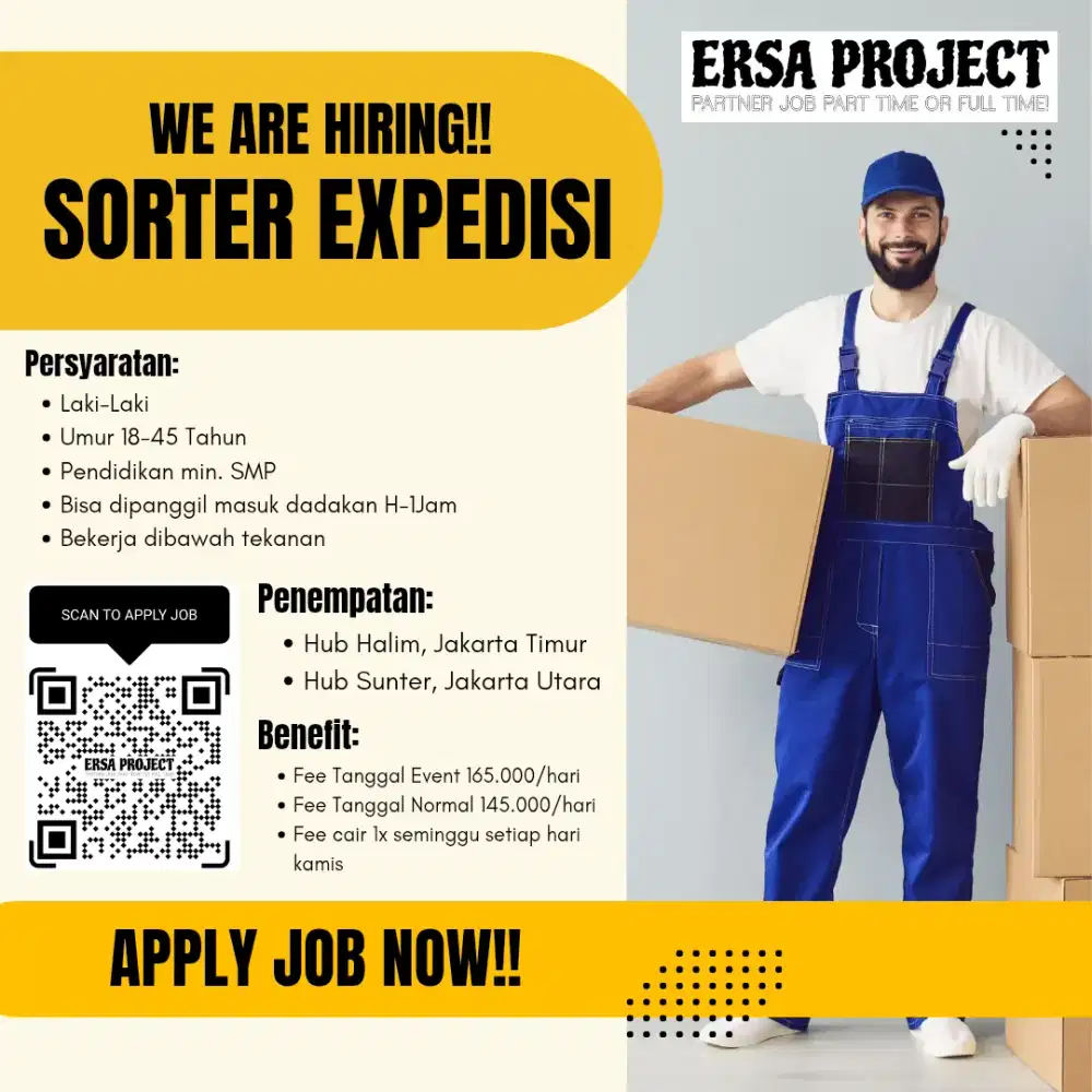 Dibutuhkan Daily Worker Sorter Expedisi