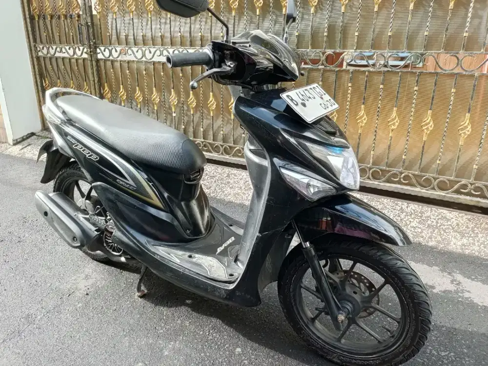 Honda Beat Pop 2015 (Velg Upgrade) Hitam Pajak Hidup Mulus Nego