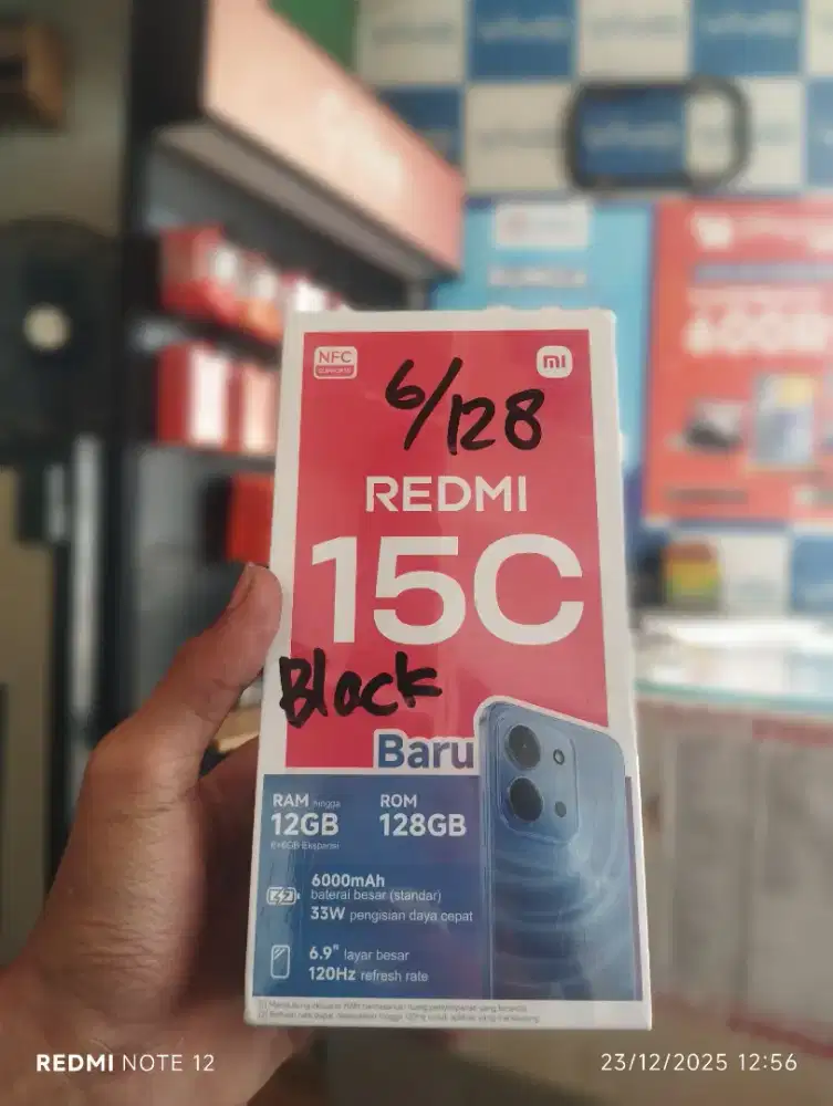 XIAOMI REDMI 15C BARU 6/128 HITAM,GARANSI RESMI