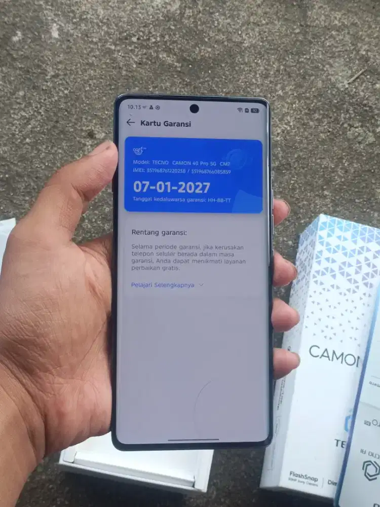 Tecno camon 40 Pro 5G 8/256 Fullset mulus