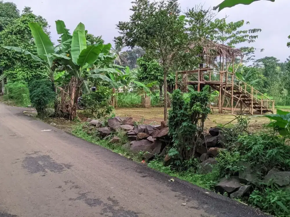 Dijual Cepat Tanah Vila  Datar, Pinggir Jalan Aspal Desa  Masuk