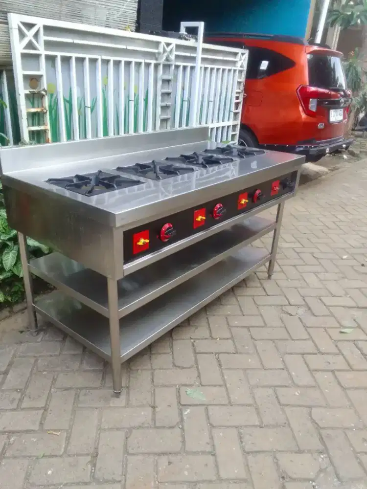 Kompor 4tungku  high pressure + ambalan 2 susun uk 150xx75x85, 7jta