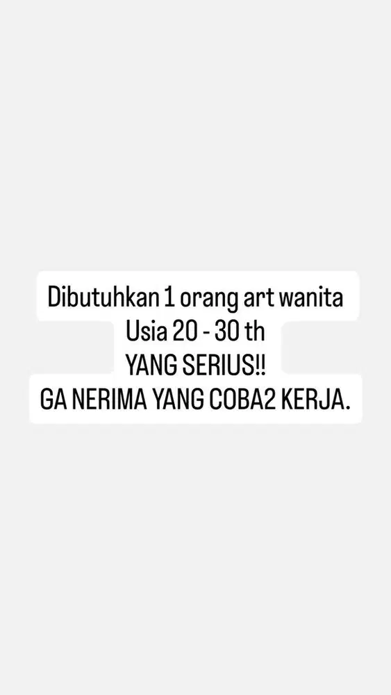 DIBUTUHKAN 1 ORANG ART