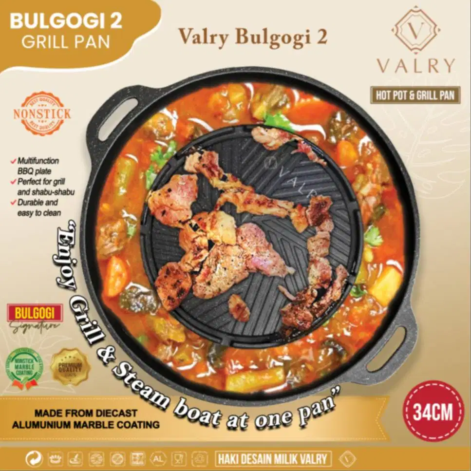 VALRY BULGOGI 2 Grill pan panci shabu shabu BBQ
