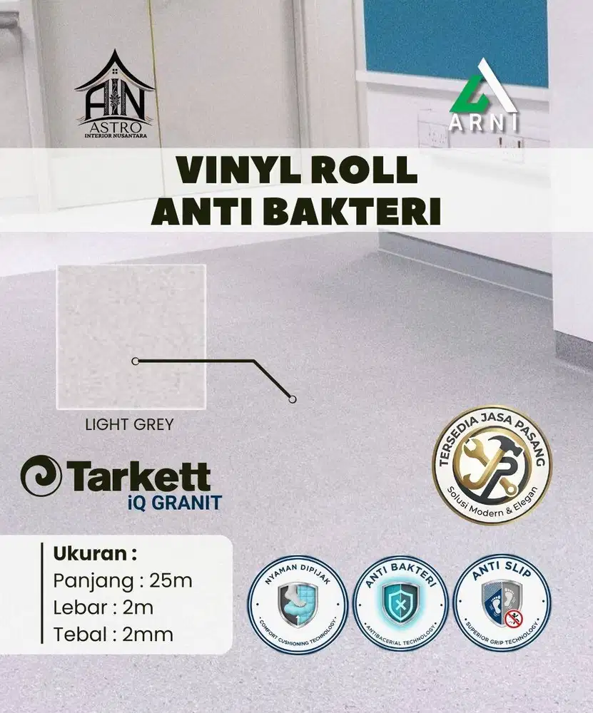 [TK] Lantai Vinyl Roll Rumah Sakit 25m x 2m Anti Bakteri