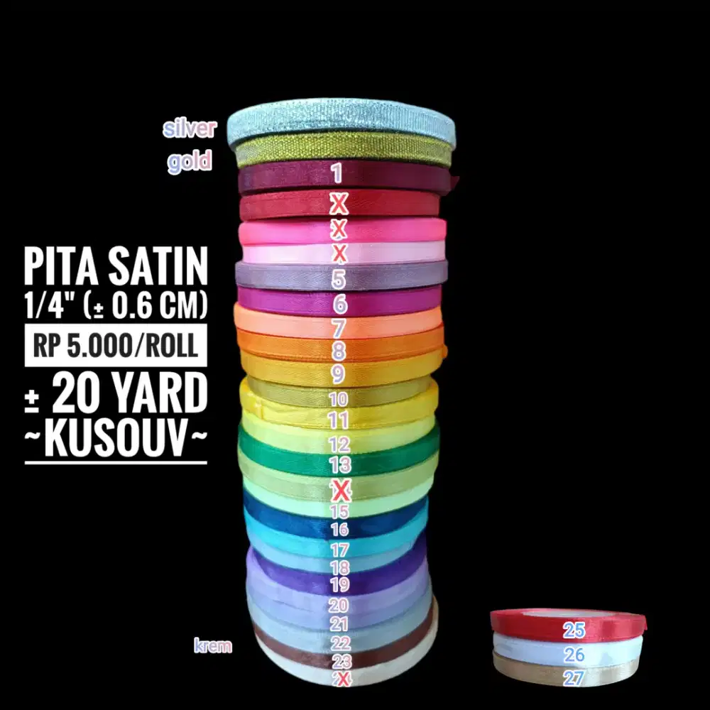 Pita Satin/Pita Kain/Pita Kado/Pita Hampers/Pita Metalik Gold Silver