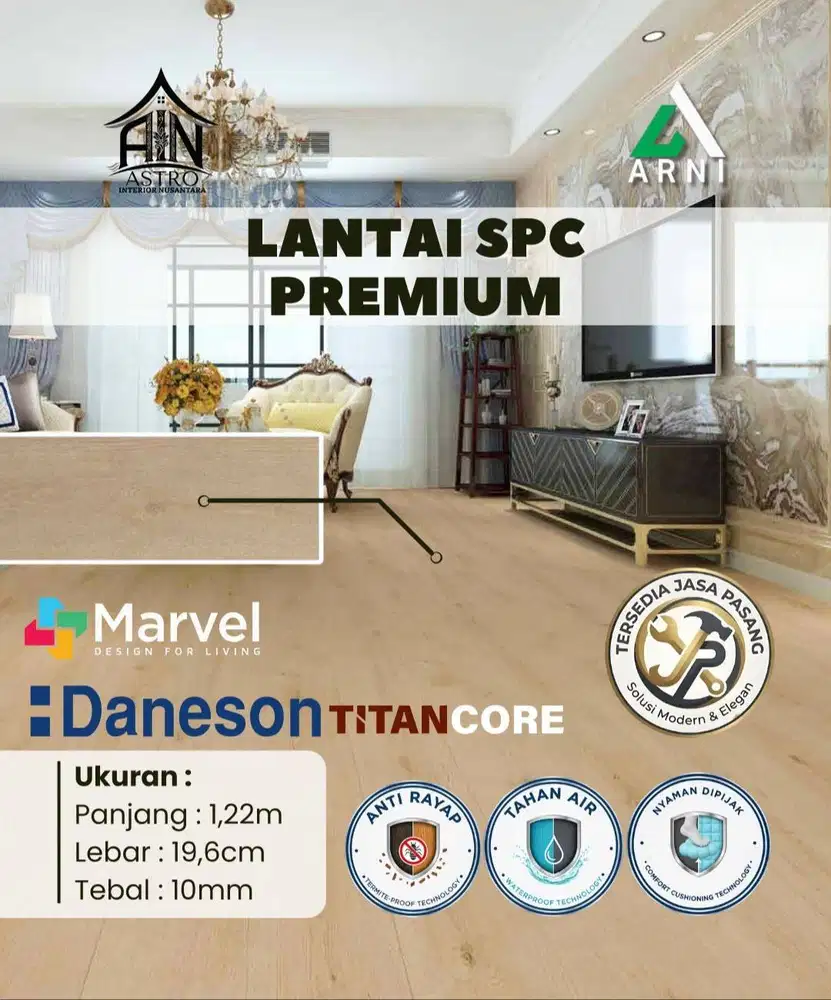[MV] Lantai SPC Motif Serat kayu 122cm x 19,6cm Lantai Motif Kayu